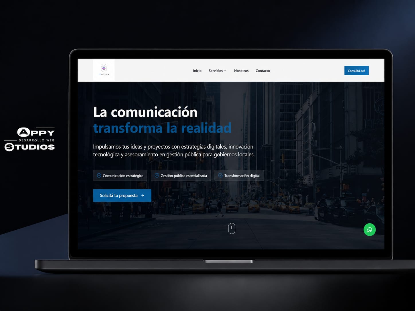 Página web de It Activa, consultora de municipios y gobiernos